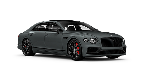 Bentley Guangzhou - Tiyuzhongxin Bentley Flying Spur S front side angled view in Cambrian Grey coloured exterior. 